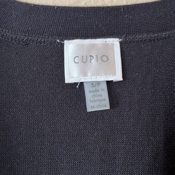 Cupio Black Open Cardigan ribbed sleeves and bottom ruffled back edge Size S/P - Picture 4 of 9